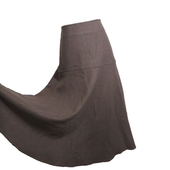 OGL Warm Cozy CashSoft Wool Look Flared Side Zip Maxi Skirt Brown Size Small - Picture 4 of 13